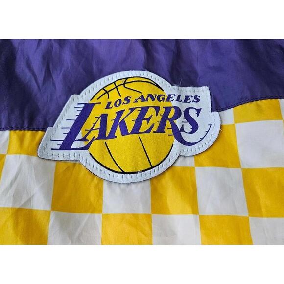 Los Angeles Lakers Women's Vintage Checkered Windbreaker Jacket Size Large - Picture 5 of 7